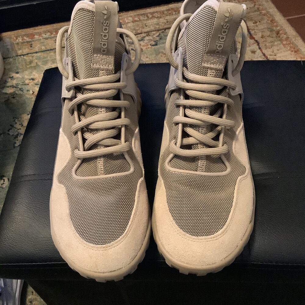 Adidas Men’s Tubular X Hemp Sneakers Tan High Top Men 8.5 or Women 10
